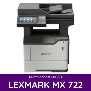 LEXMARK MX 722 multifuncional impressora preto e branco, aluguel de impressoras, locação de impressora e outsourcing de impressão, Kaprinter, locar e alugar impressora